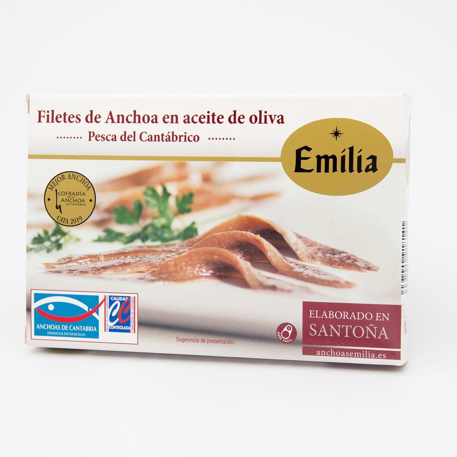 Filetes de anchoa en aceite de oliva Emilia "Serie Oro", 110 gr