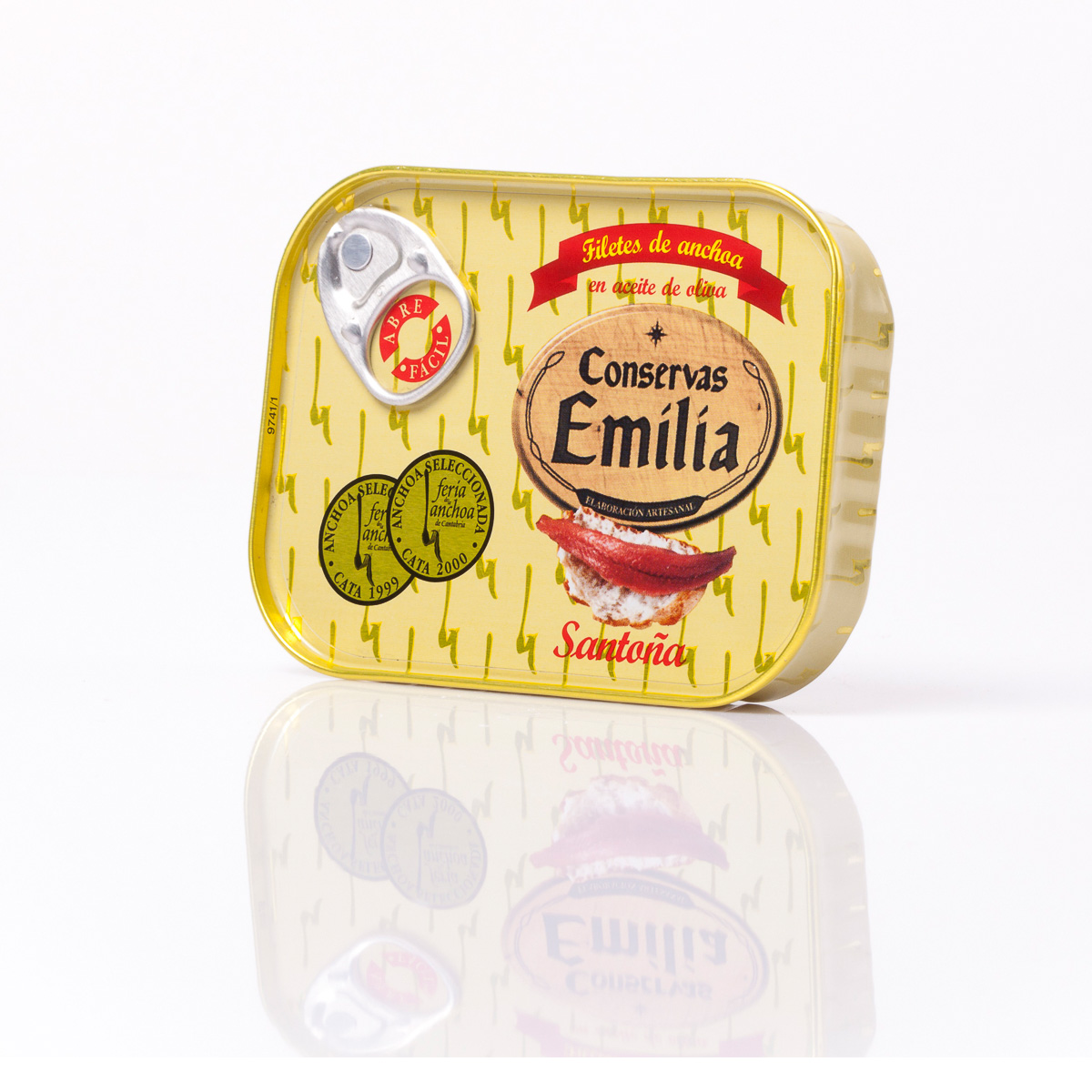 Filetes de anchoa en aceite de oliva Emilia "Serie Oro", 80 gr