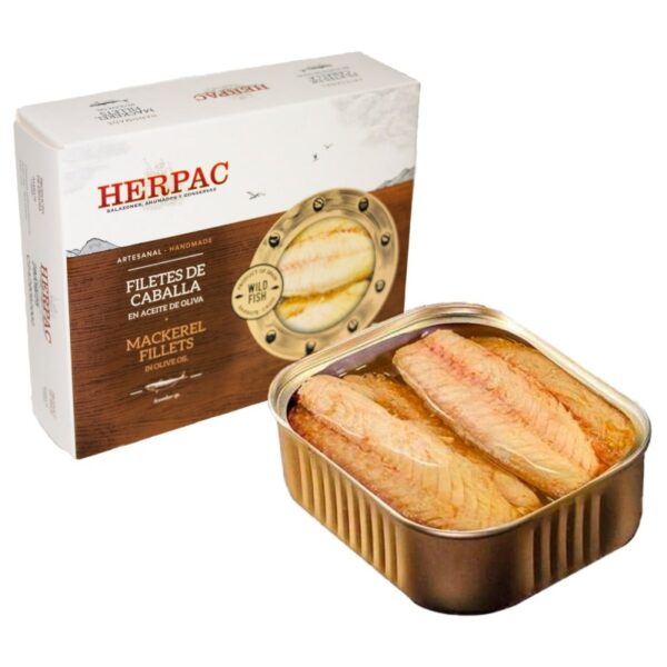 Mackerel fillet in olive oil, Herpac, 245 gr.