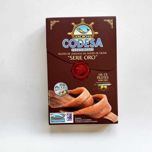 Filetes de anchoa en aceite de oliva Codesa "Serie oro", 120gr