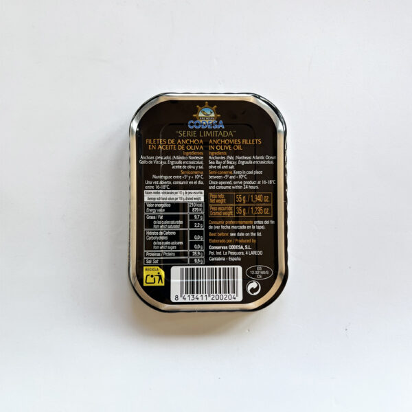 Filetes de anchoa en aceite de oliva Codesa "Serie limitada" 55gr - Image 2