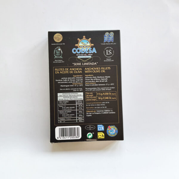 Filetes de anchoa en aceite de oliva Codesa "Serie limitada" 115gr - Image 2