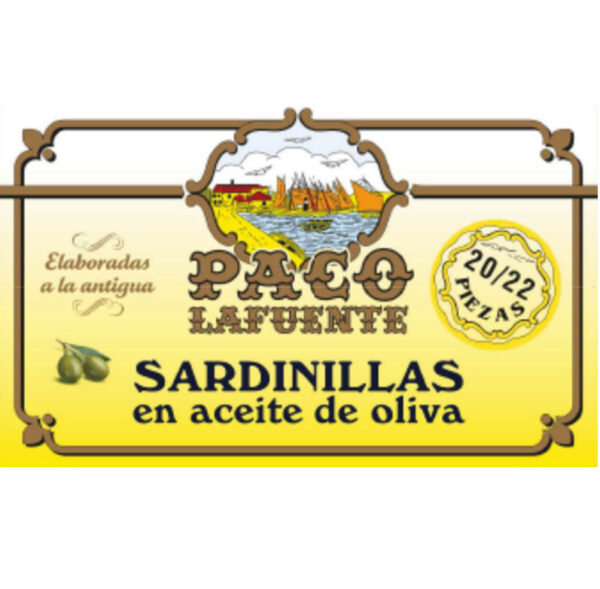 Sardinillas en aceite de oliva 20/22 pzas Paco Lafuente 115 gr