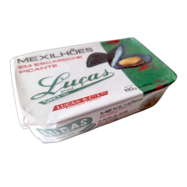 Spicy pickled mussels, canned lucas 110gr