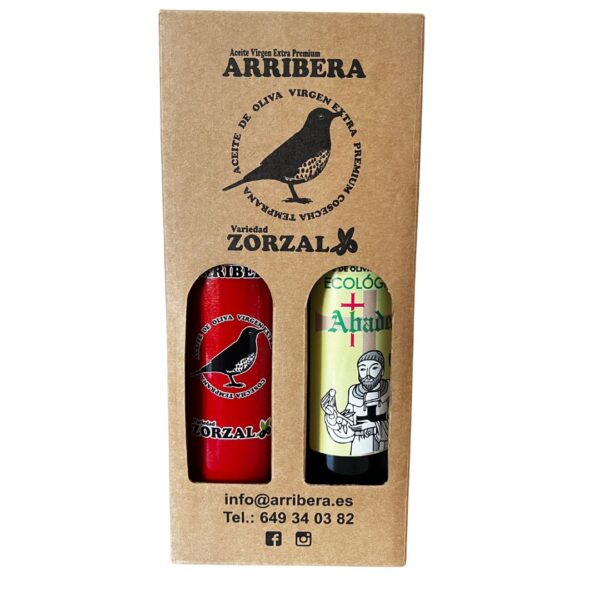 Extra virgin olive oil (Zorzal variety and Abade organic 250 pack)