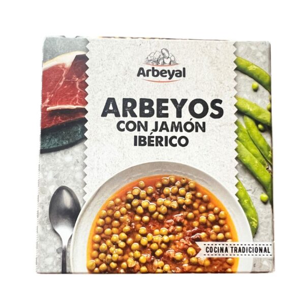 Peas with Iberian ham and arbeyal