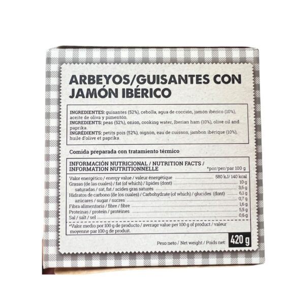 Arbeyos Guisantes con jamón ibérico, arbeyal - Image 2