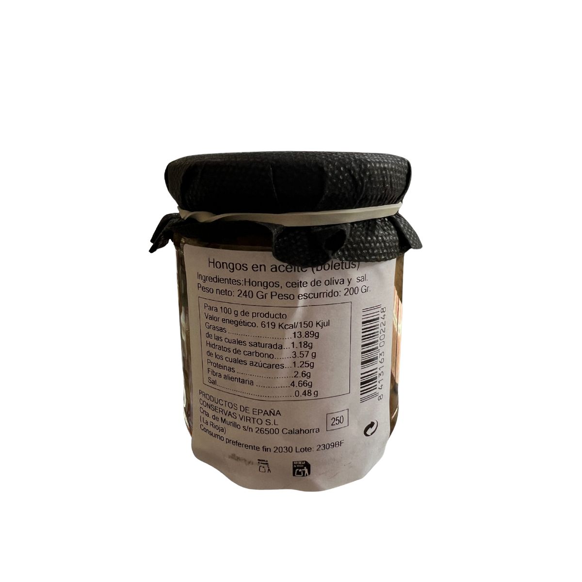 Hongos en aceite (boletus) Conservas Virto 240gr - Imagen 2